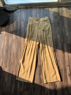 Zara Wide-Leg Pleated Chinos in Tan